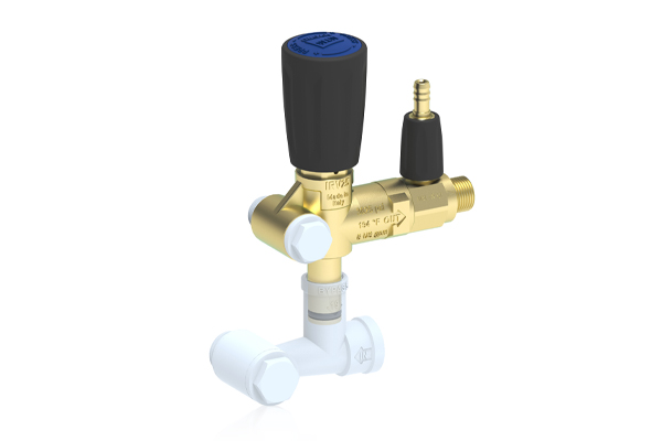 IRV25 INTEGRATED PRESSURE REGULATING UNLOADER VALVE WITH AI31 ADJUSTABLE CHEMICAL INJECTOR AND KNOB