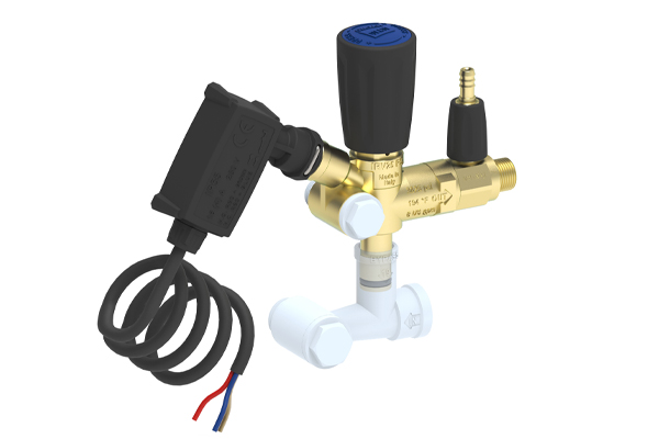 IRV25 PS INTEGRATED PRESSURE REGULATING UNLOADER VALVE WITH MICROSWITCH, AI31 ADJUSTABLE CHEMICAL INJECTOR AND KNOB